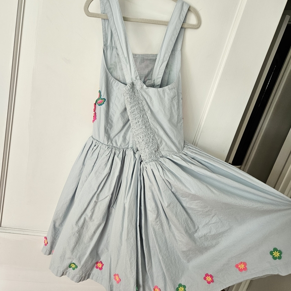 Mini Boden Light Blue Dress with Colorful Embroidery - Picture 4 of 6